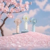Cool folding handheld mini electric fan with three-color cartoon design, high appearance level small fan for students details Picture